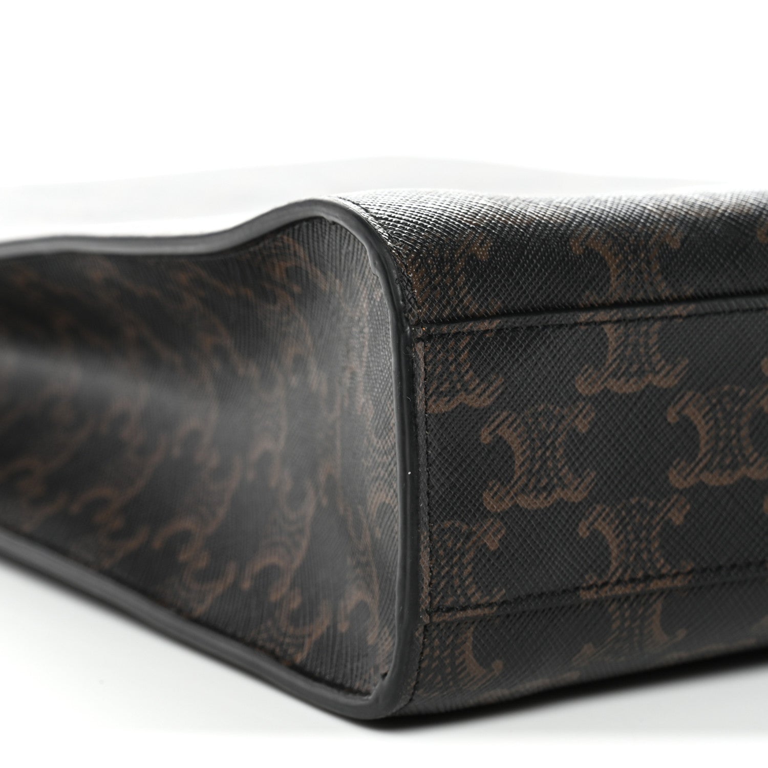 Triomphe Canvas Calfskin Small Vertical Cabas Tan