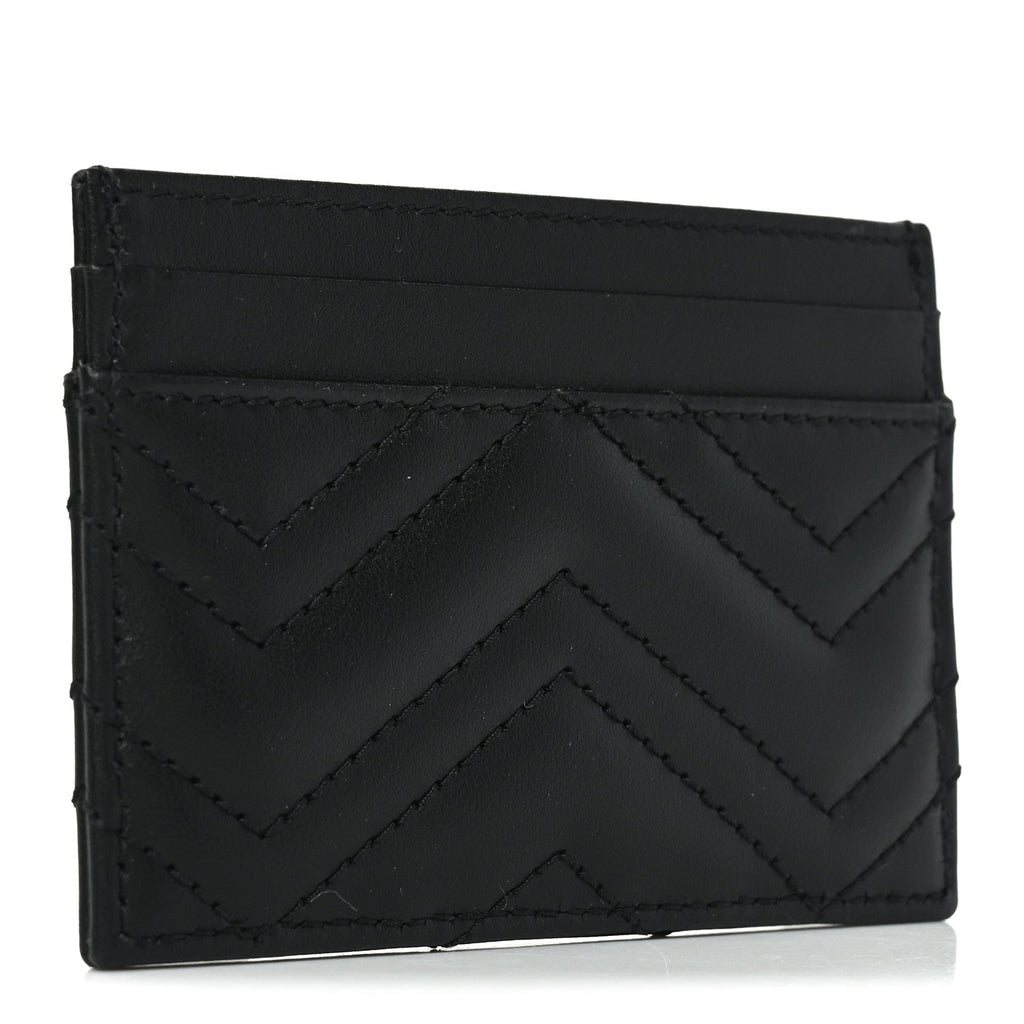 Calfskin Matelasse GG Marmont  Holder Black