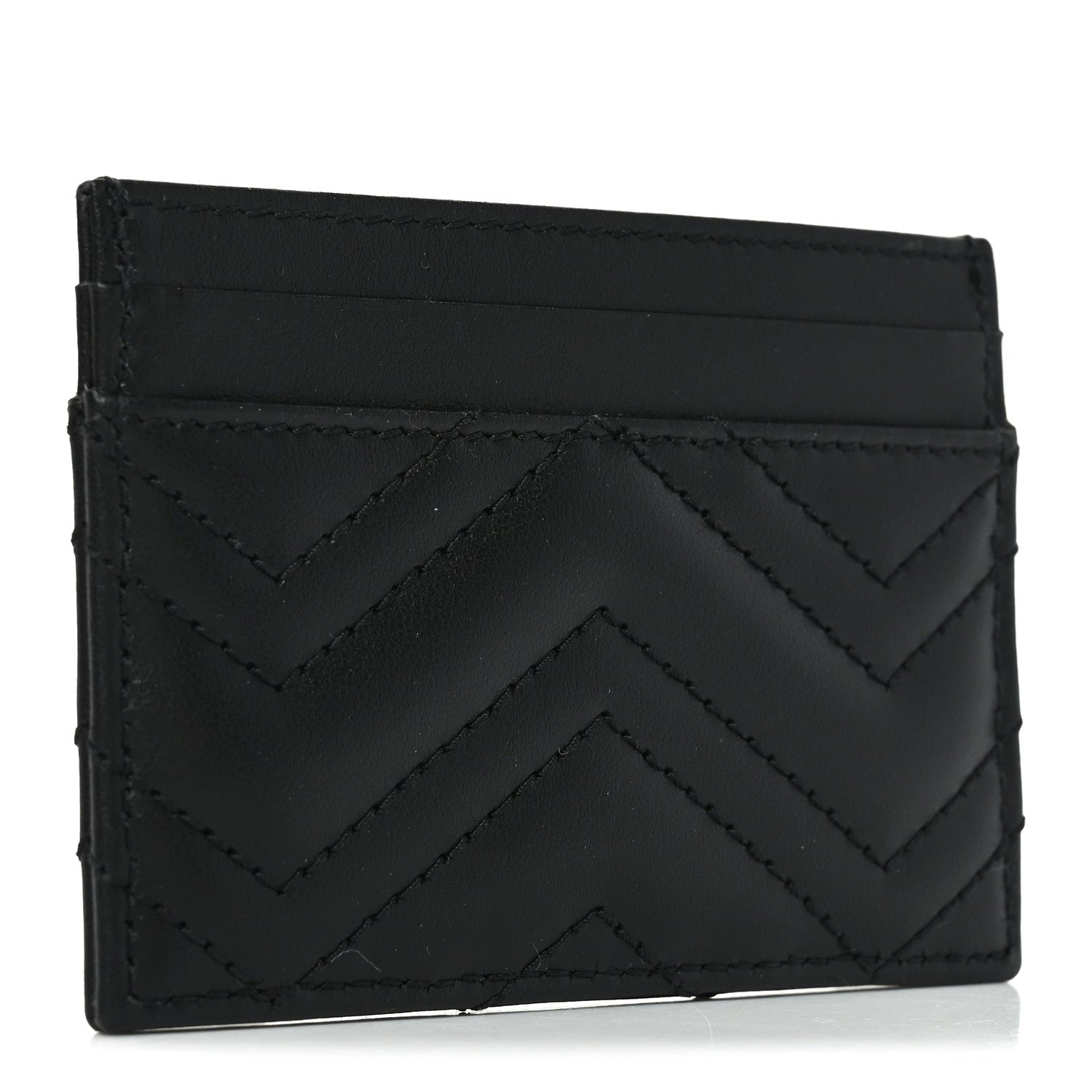 Calfskin Matelasse GG Marmont  Holder Black
