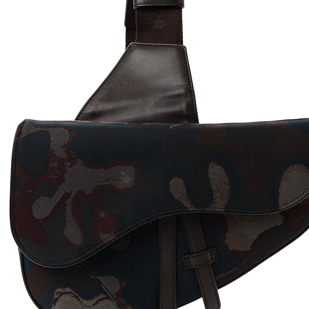 X PETER DOIG Denim Camouflage Saddle Bag Brown