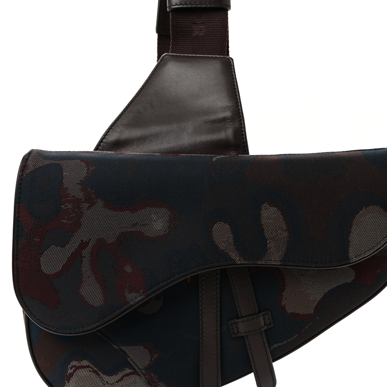 X PETER DOIG Denim Camouflage Saddle Bag Brown