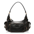 Distressed Nappa Pocket Bag Sand Coffee