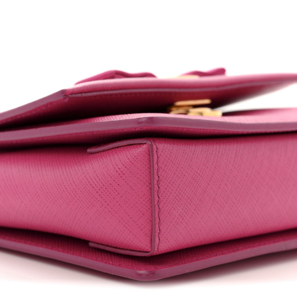Hammered Calfskin Mini Vara Bow Crossbody Bag Agata Rosa