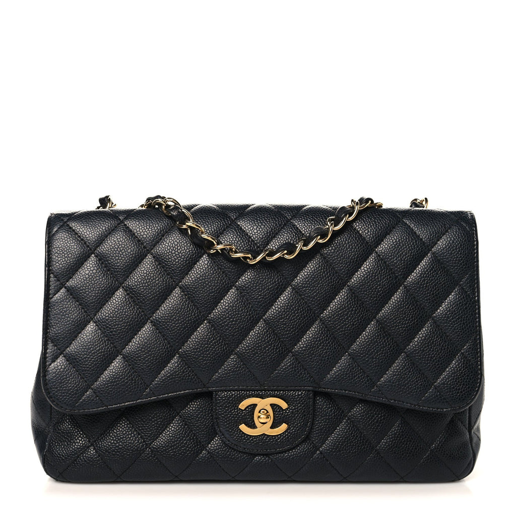 Caviar Quilted Jumbo Single Flap Black