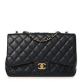 Caviar Quilted Jumbo Single Flap Black