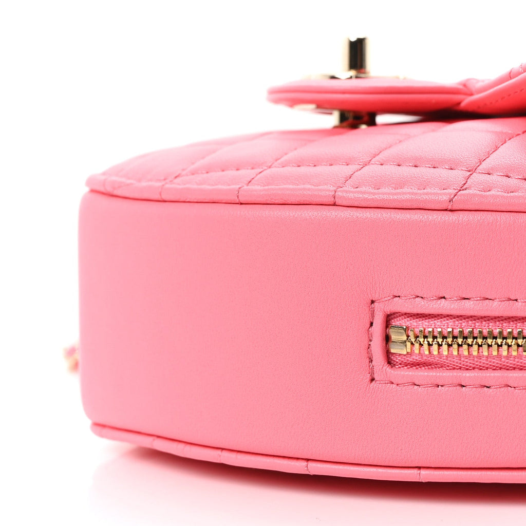 Lambskin Quilted CC In Love Heart Bag Pink