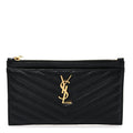 Grain De Poudre Chevron Monogram Bill Pouch Black