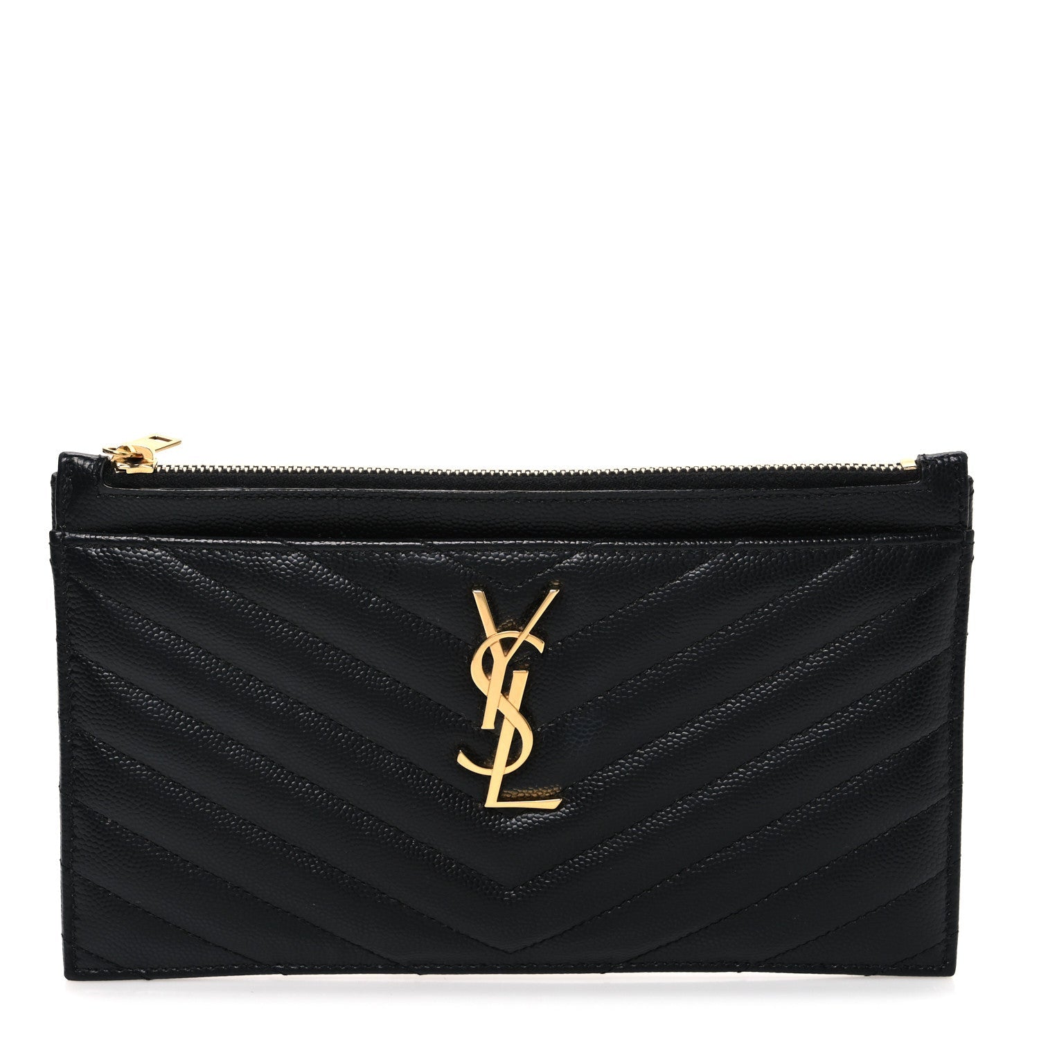 Grain De Poudre Chevron Monogram Bill Pouch Black