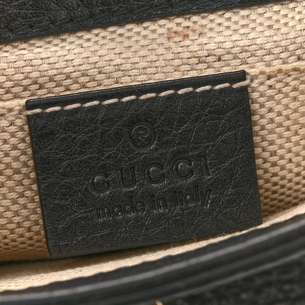 Pebbled Calfskin Small Soho Flap Crossbody Black