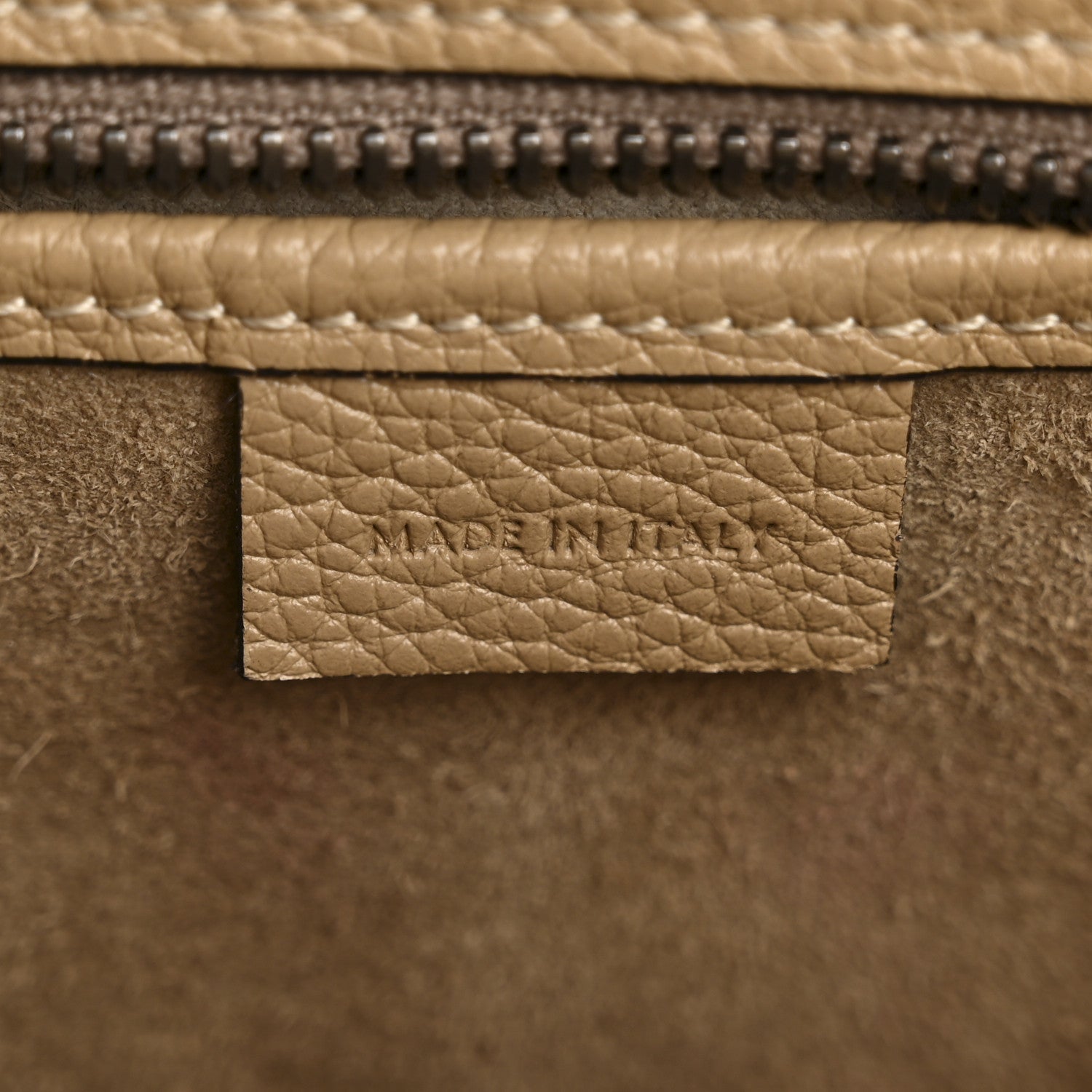 Drummed Calfskin Nano Luggage Dune