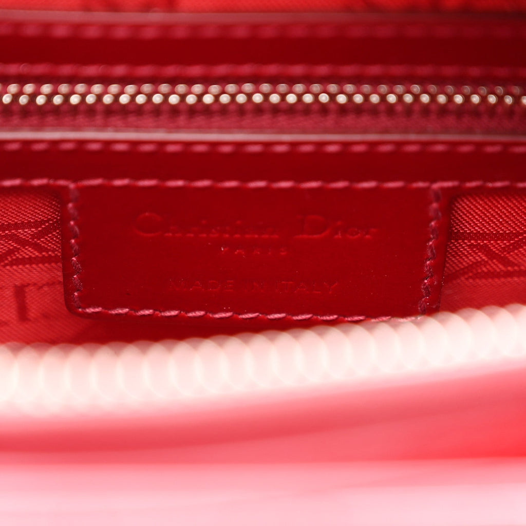 Patent Cannage Medium Lady Dior Red