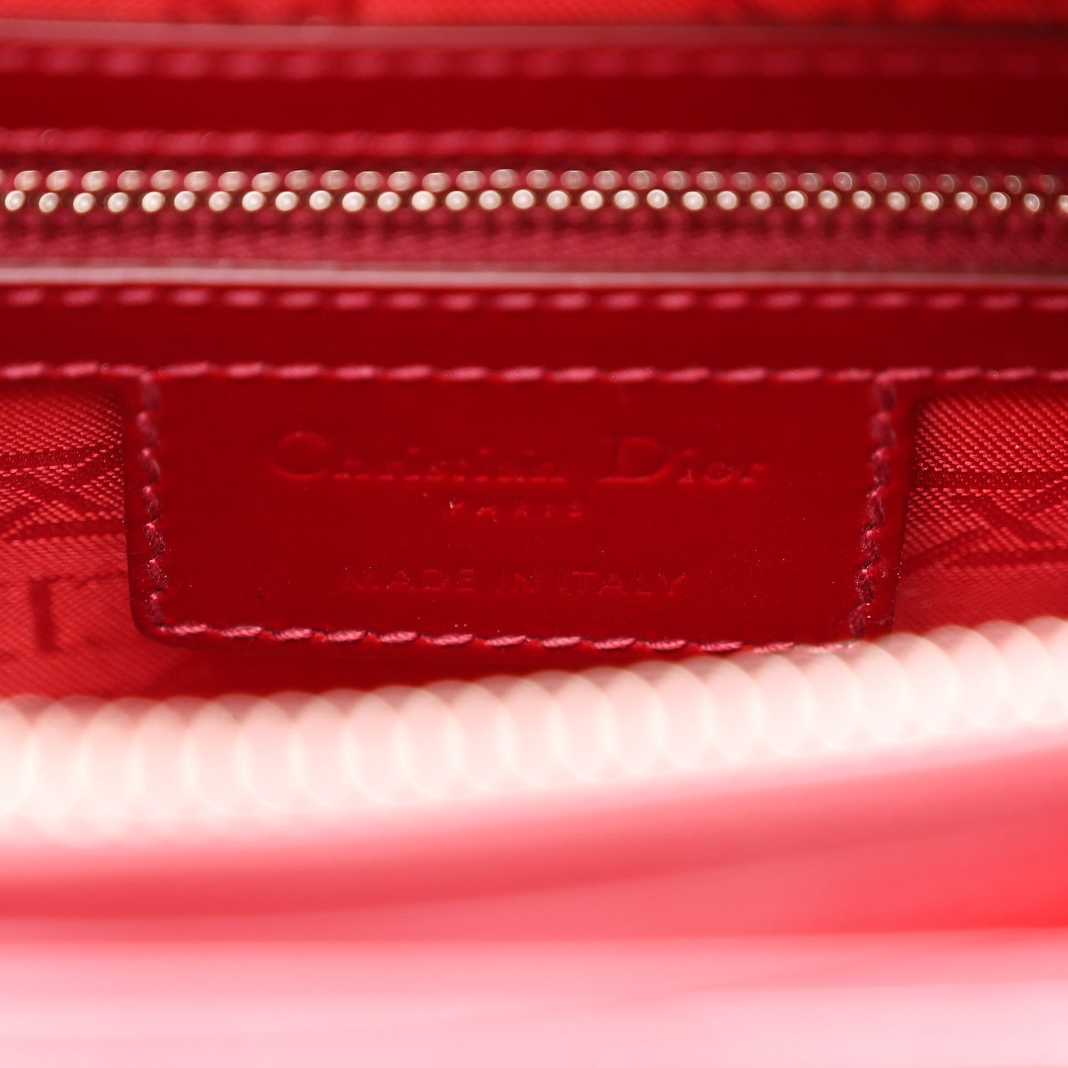 Patent Cannage Medium Lady Dior Red