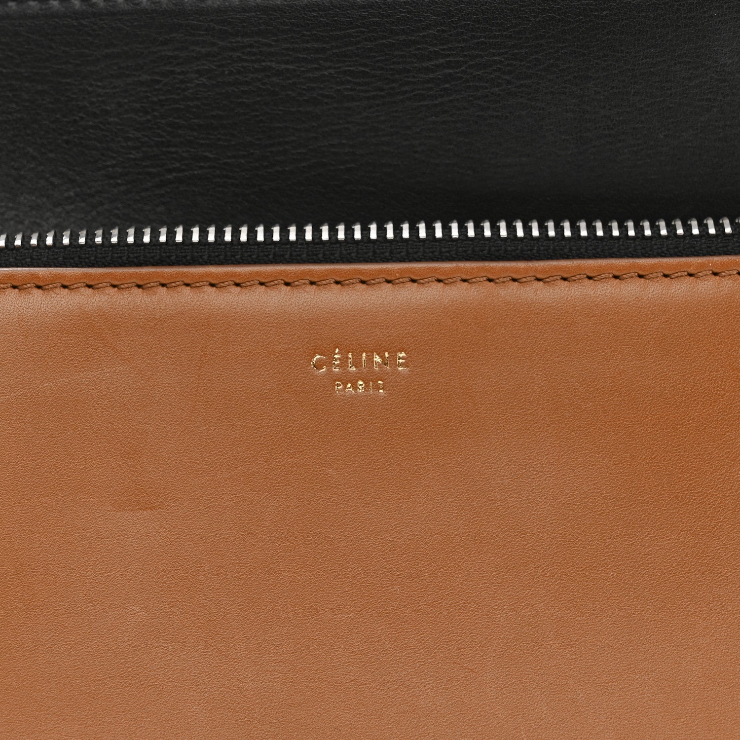 Smooth Calfskin Medium Tri-Color Edge Shoulder Bag Tan