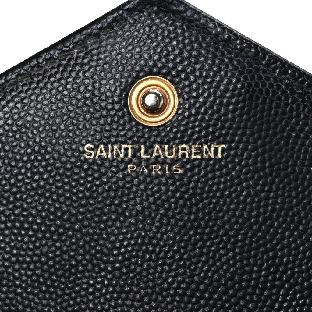 Grain De Poudre Matelasse Chevron Monogram Chain Wallet Black