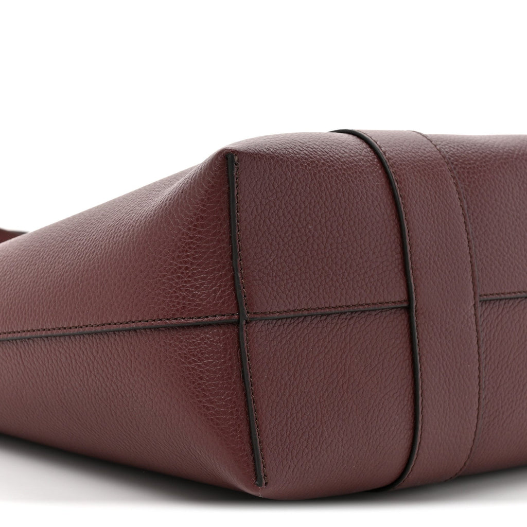 Small Classic Grain Bayswater Tote Burgundy Oxford Blue