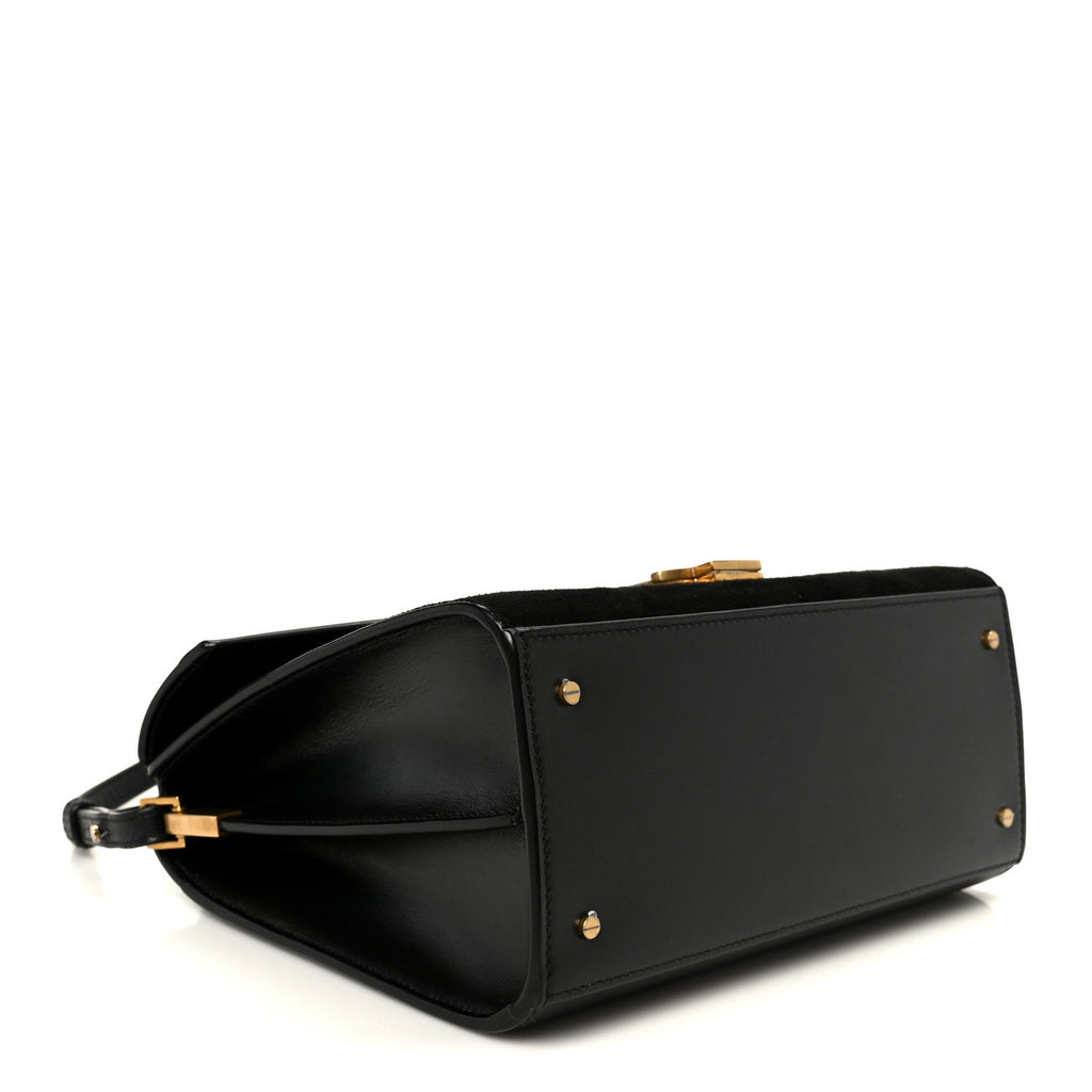 Kid Scamosciato Smooth Calfskin Medium Classic Monogram Cassandra Top Handle Black Rouge Legion
