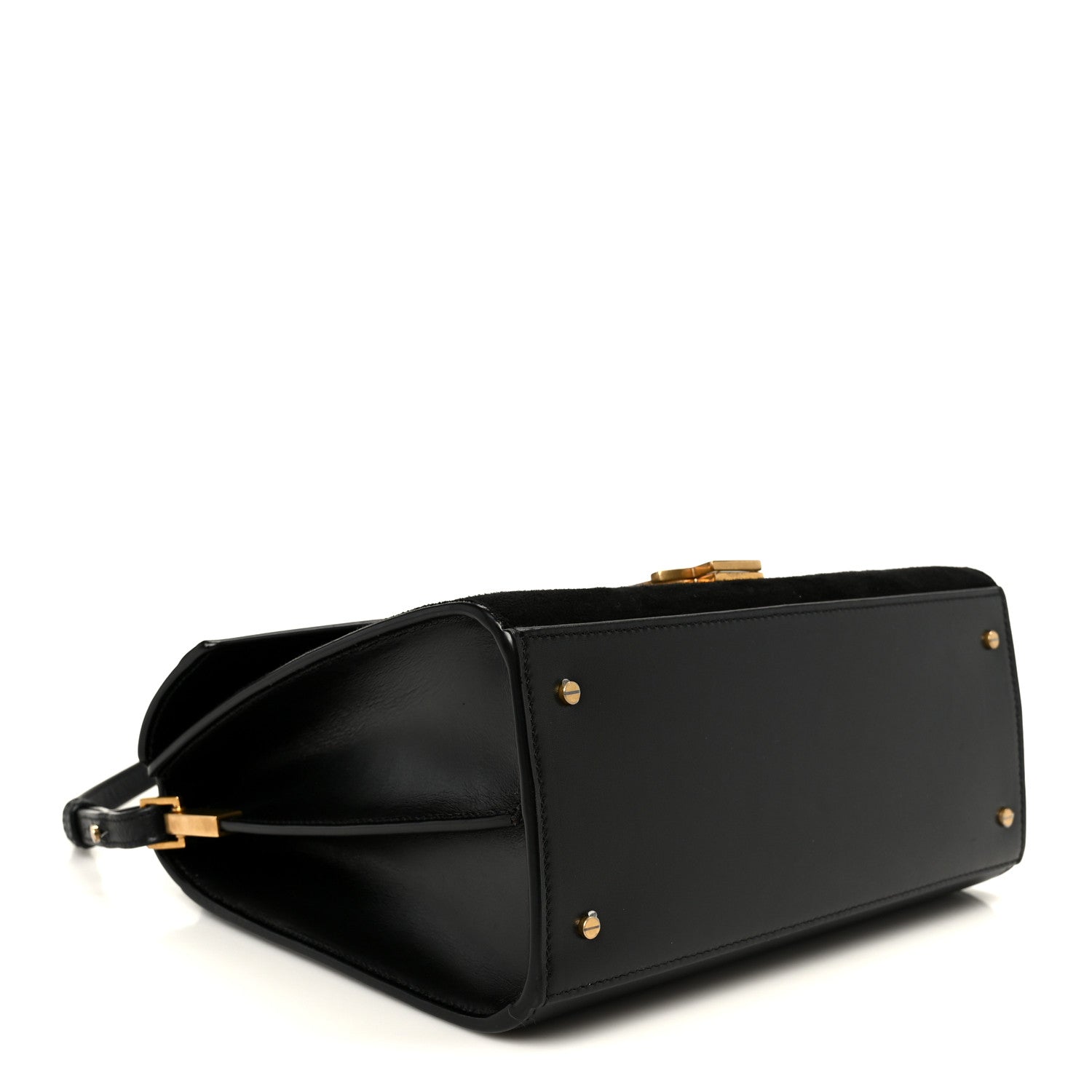 Kid Scamosciato Smooth Calfskin Medium Classic Monogram Cassandra Top Handle Black Rouge Legion