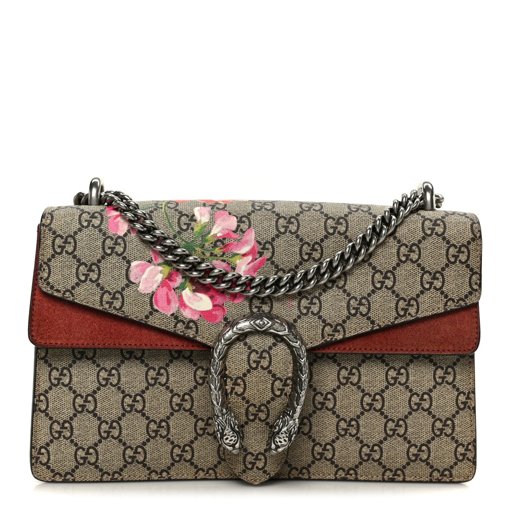 GG Supreme Monogram Blooms Small Dionysus Shoulder Bag Beige Multicolor Dry Rose