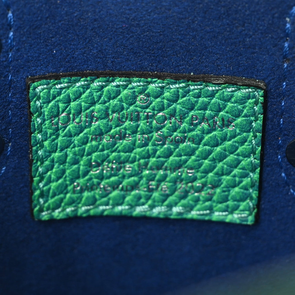 Taurillon Illusion Sac Plat XS Bleu Vert