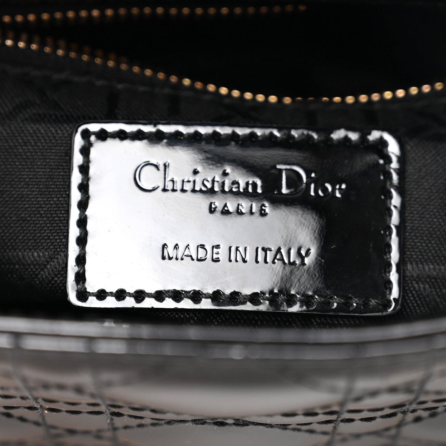 Patent Cannage Mini Lady Dior Black
