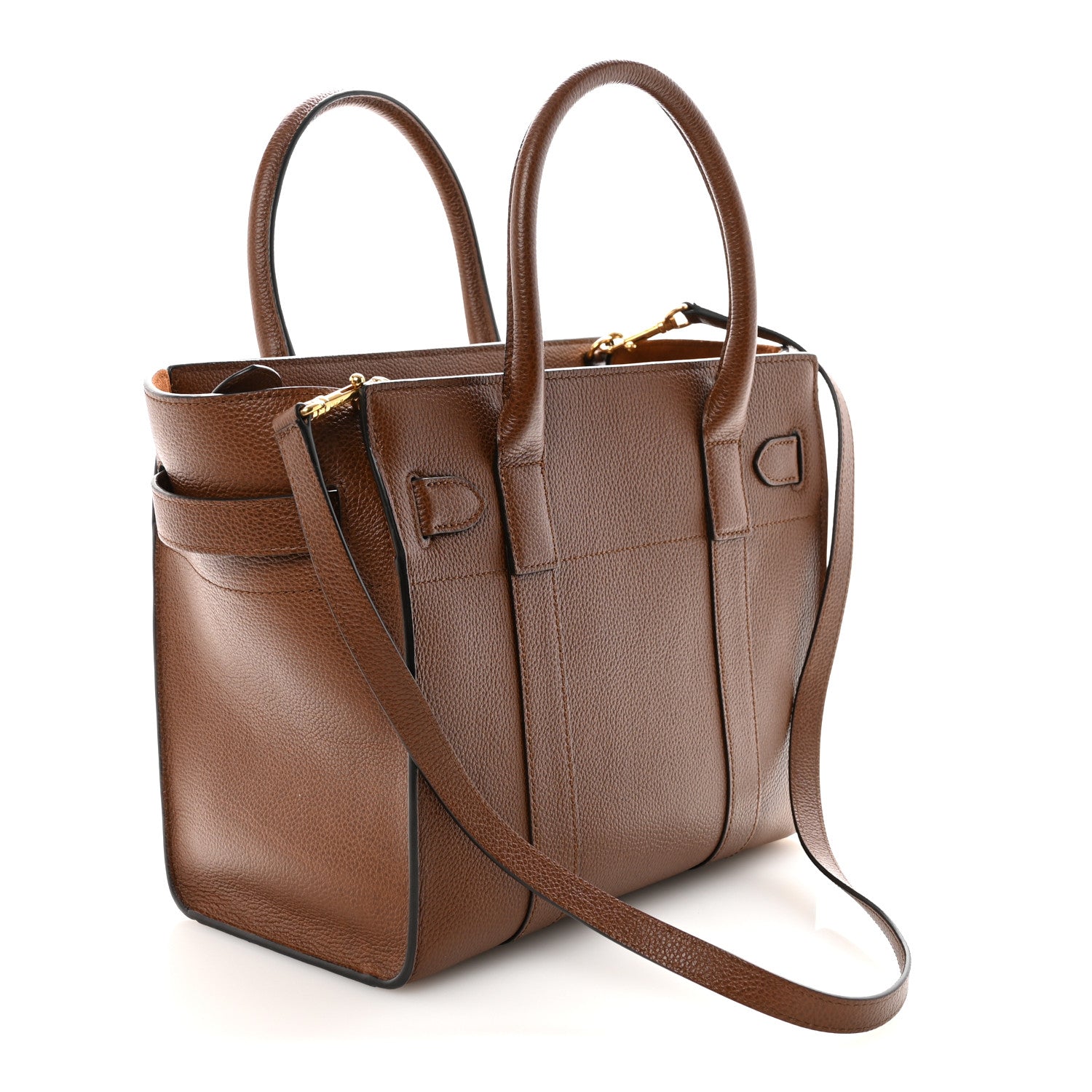 Grain Vegetable Tanned Calfskin Small Zipped Bayswater Oak