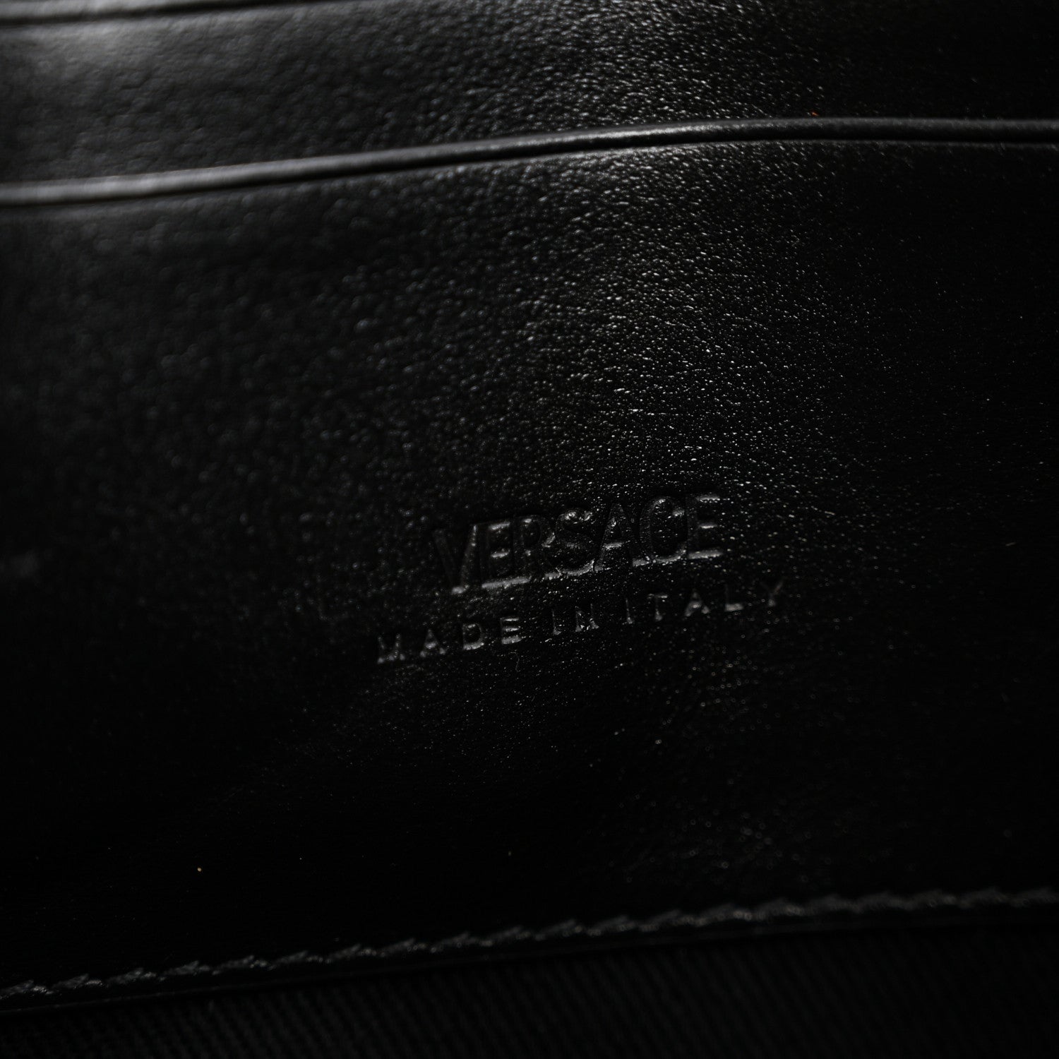 Coated Canvas La Greca Signature  Black Gray