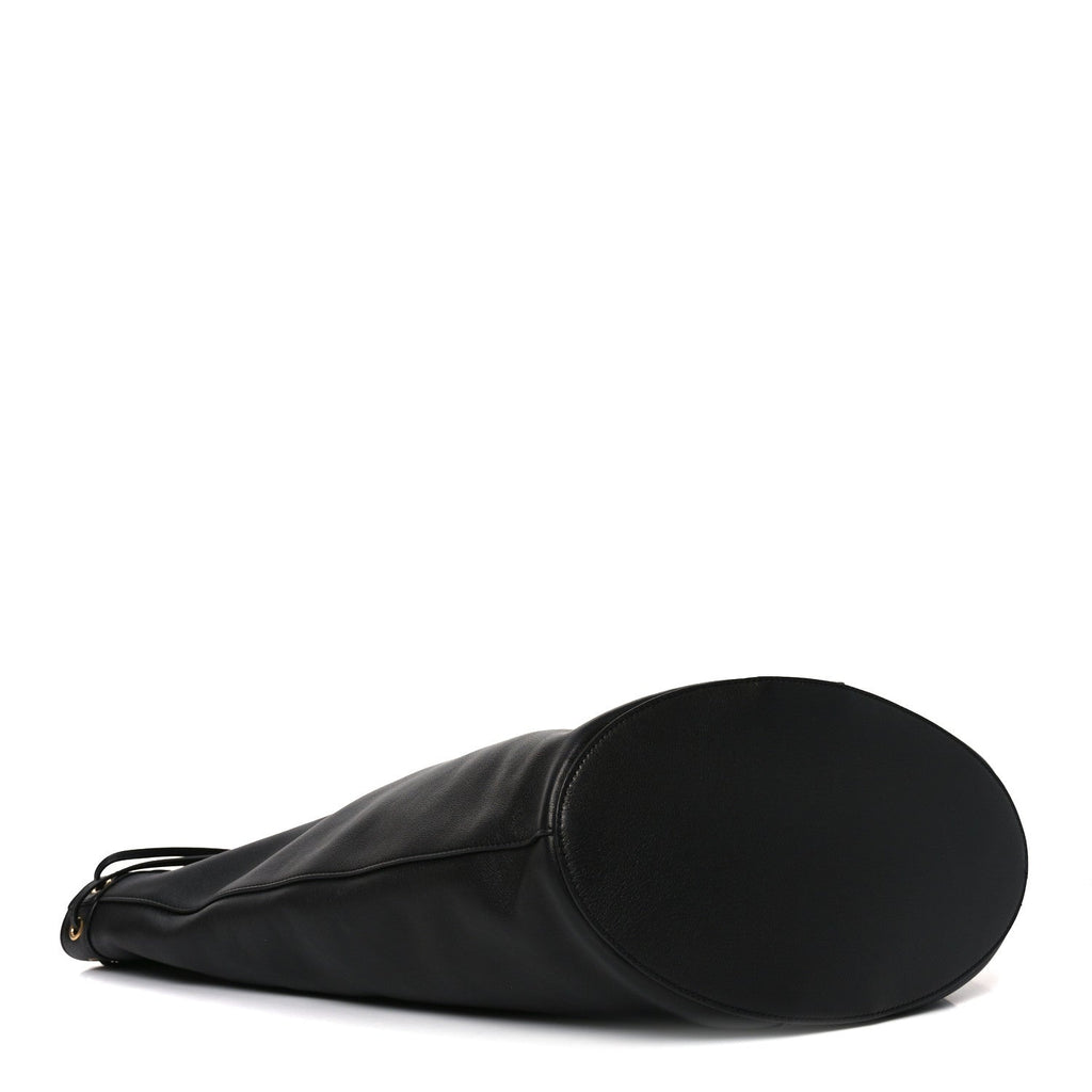 Santorini Lux Calfskin Y Drawstring Tote Black