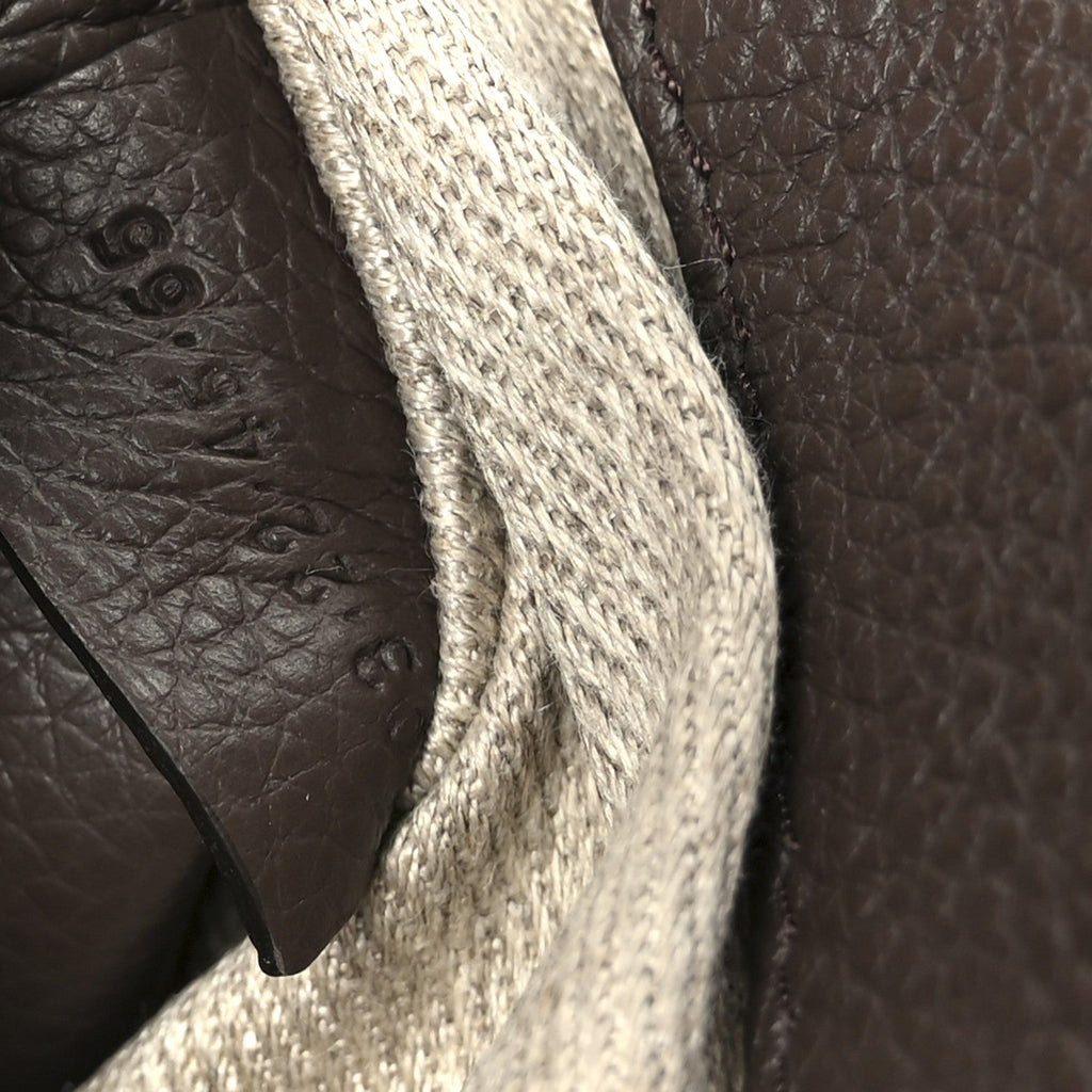 Grained Calfskin Small Marcie Round Crossbody Bag Bold Brown