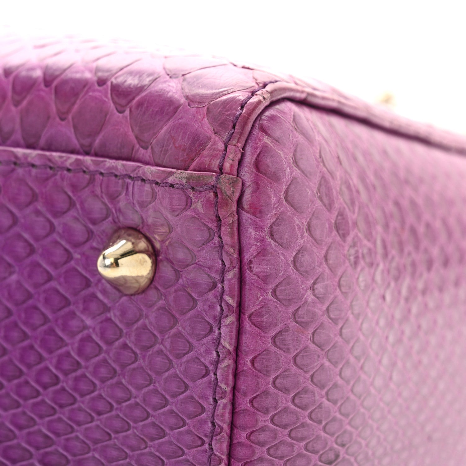Snakeskin Medium Lady Dior Purple