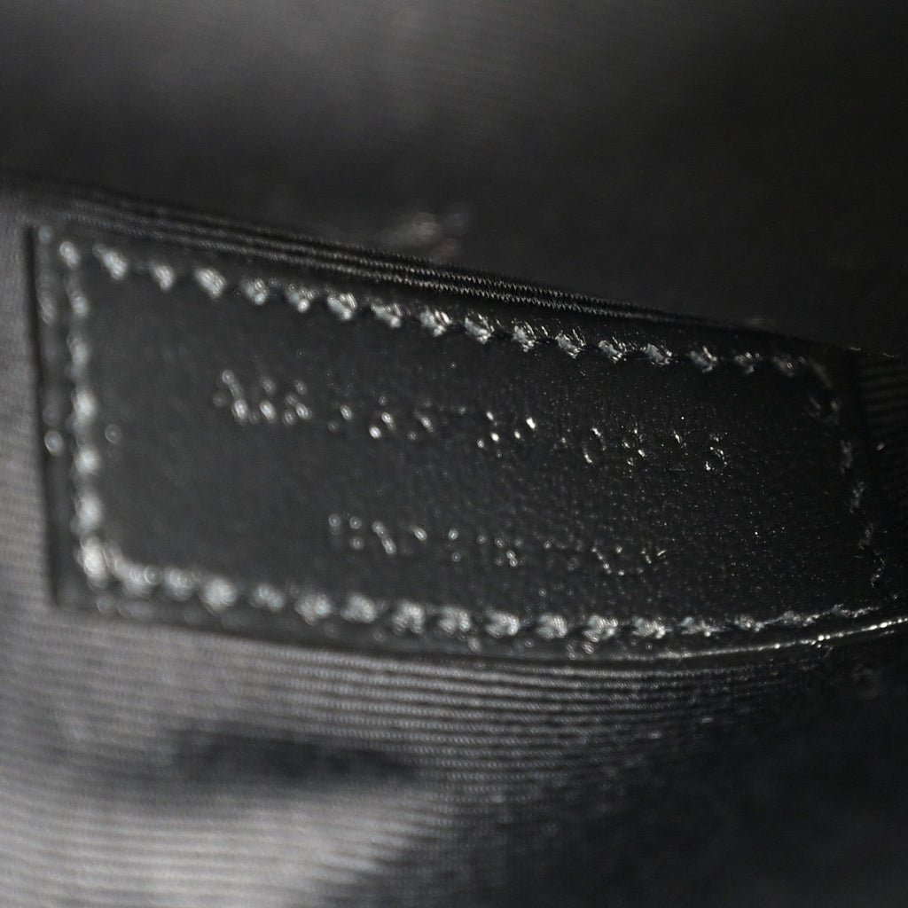 Patent Calfskin Monogram Uptown Clutch Black