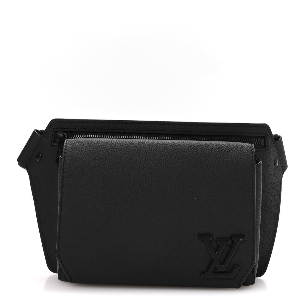 Grained Calfskin Aerogram Takeoff Sling Black