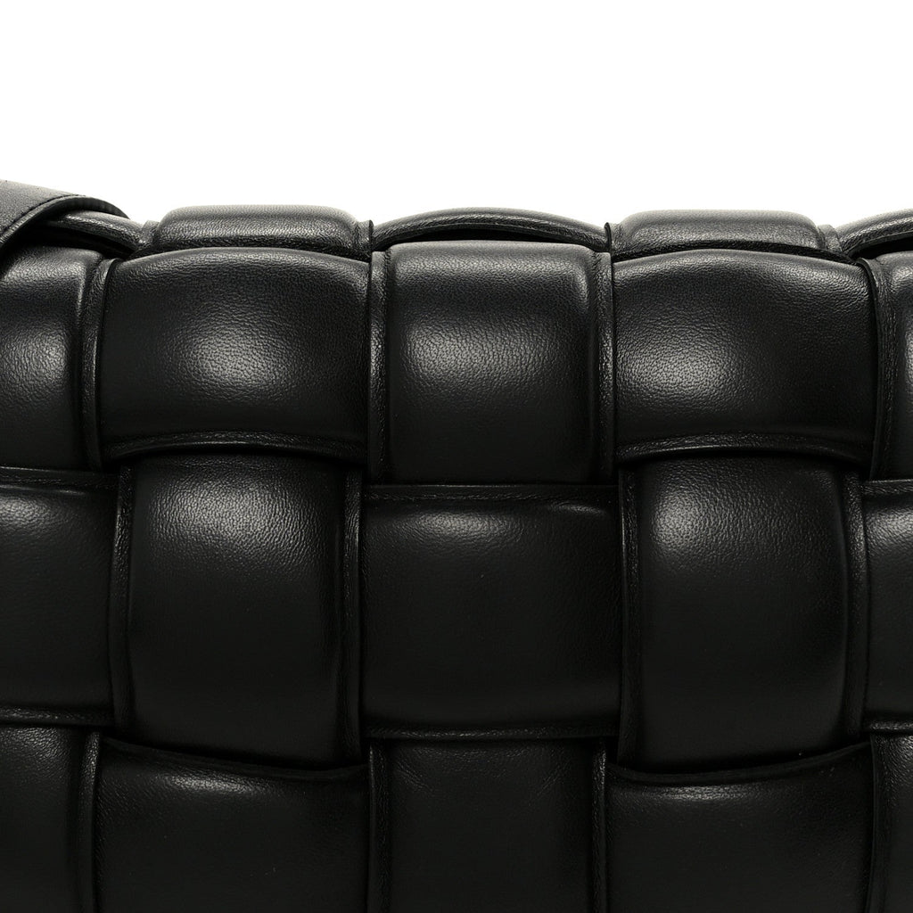 Nappa Maxi Intreccio Padded Cassette Crossbody Bag Black