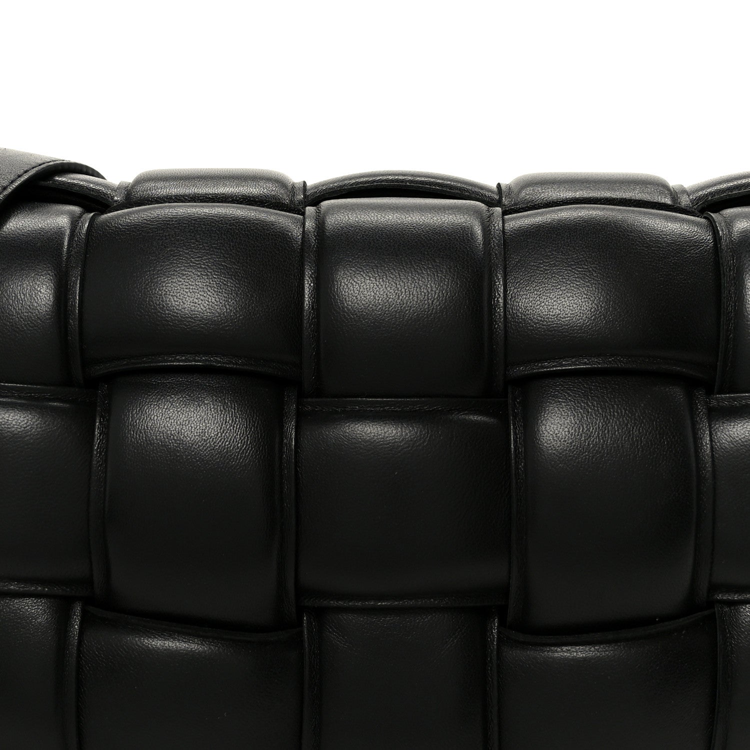 Nappa Maxi Intreccio Padded Cassette Crossbody Bag Black