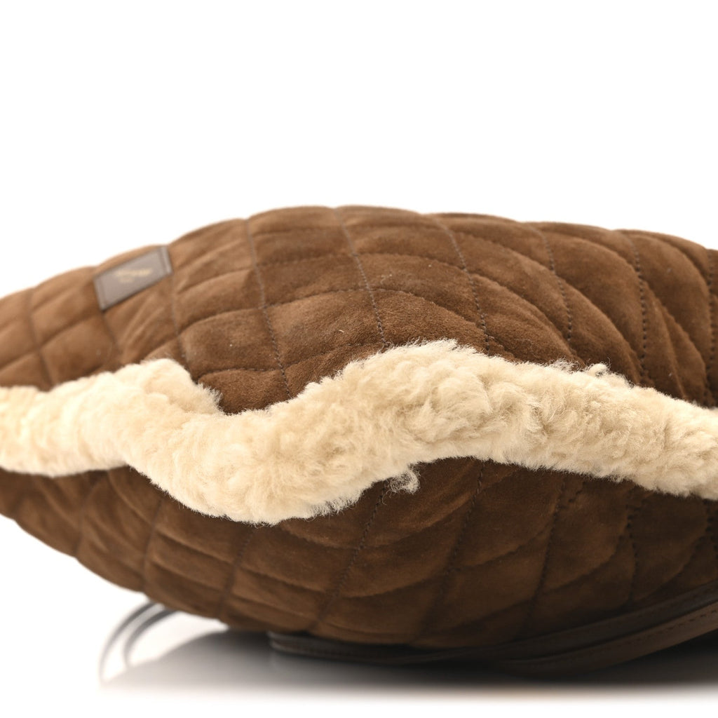 Suede Shearling Quilted Le Pochon Natural Tan