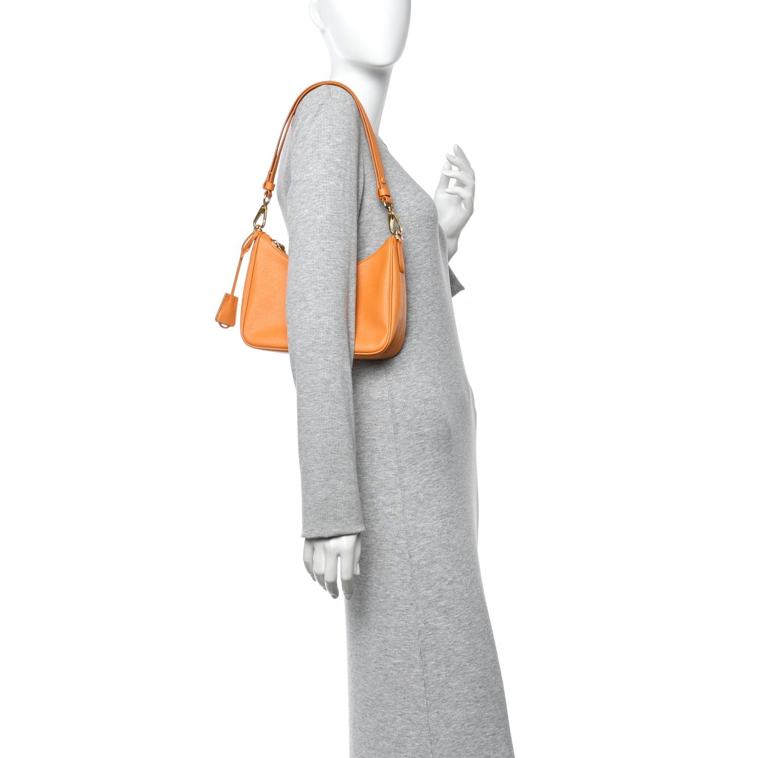 Saffiano Lux Mini Re-Edition Shoulder Bag Arancio