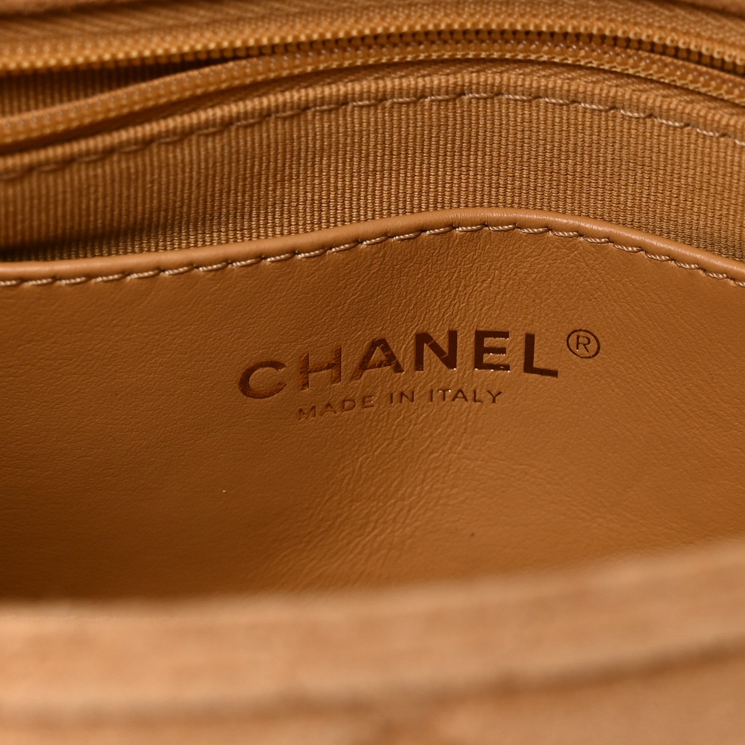 Suede Quilted Mini Flap Dark Beige