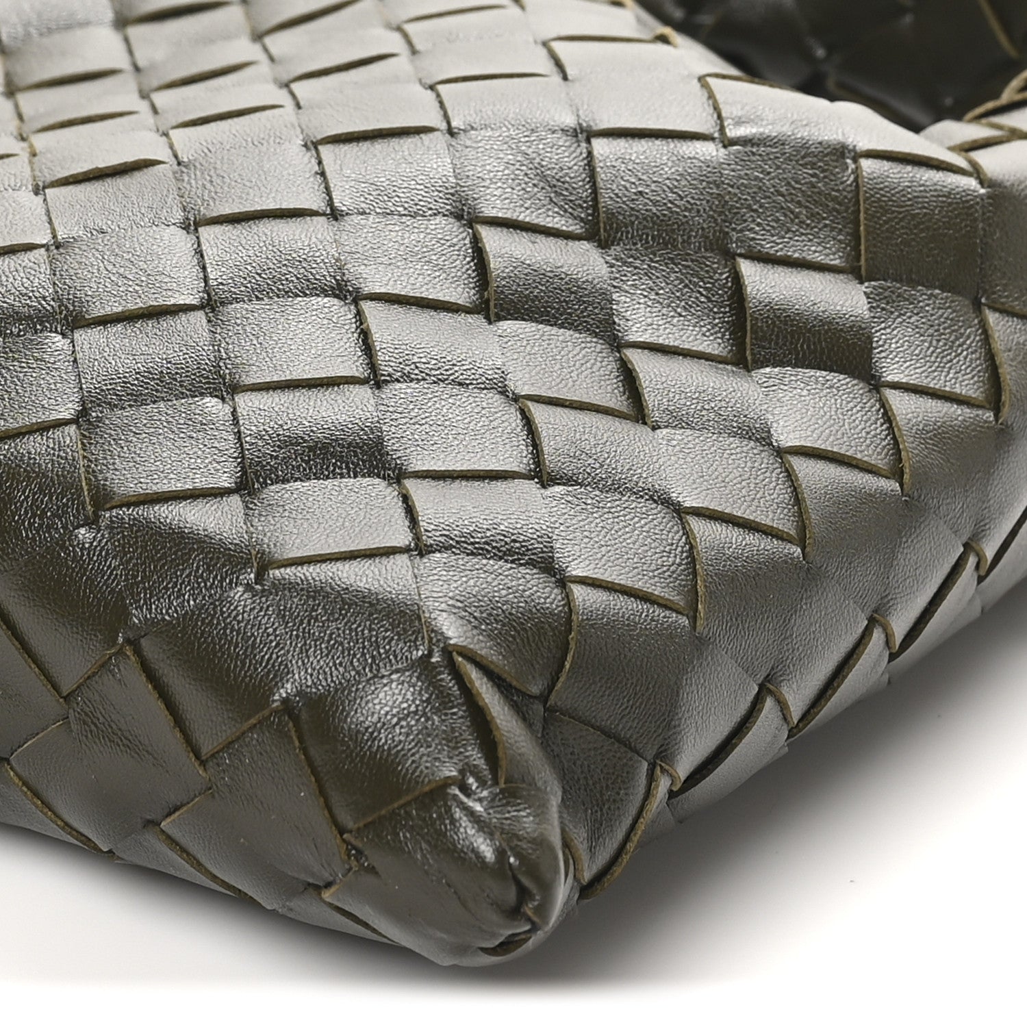 Calfskin Intrecciato Mini Hop Khaki