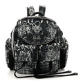 Sequin Nylon Lambskin Astronaut Essentials Backpack Black White