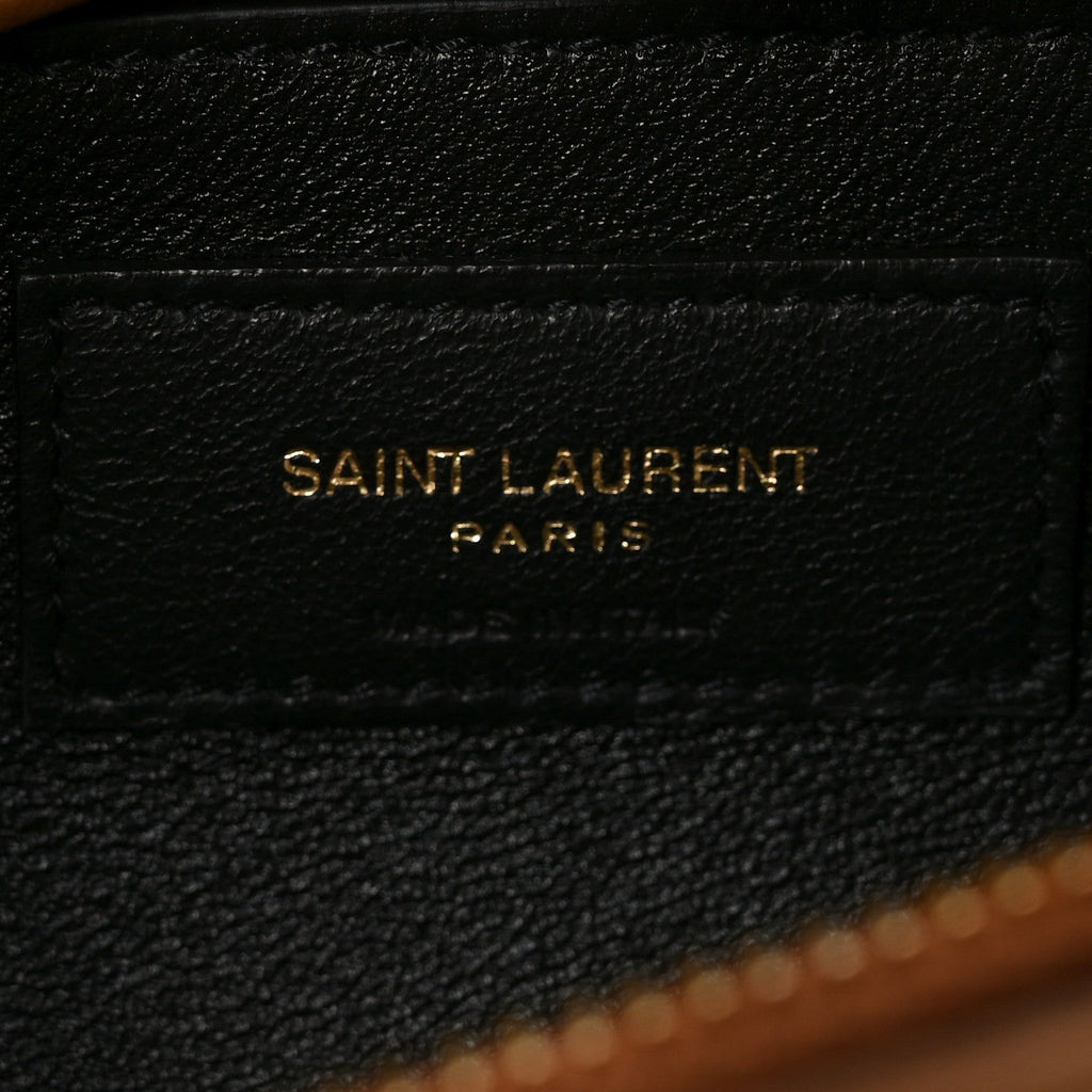 Suede Calfskin Y Quilted Monogram Small Loulou Chain Satchel Cinnamon