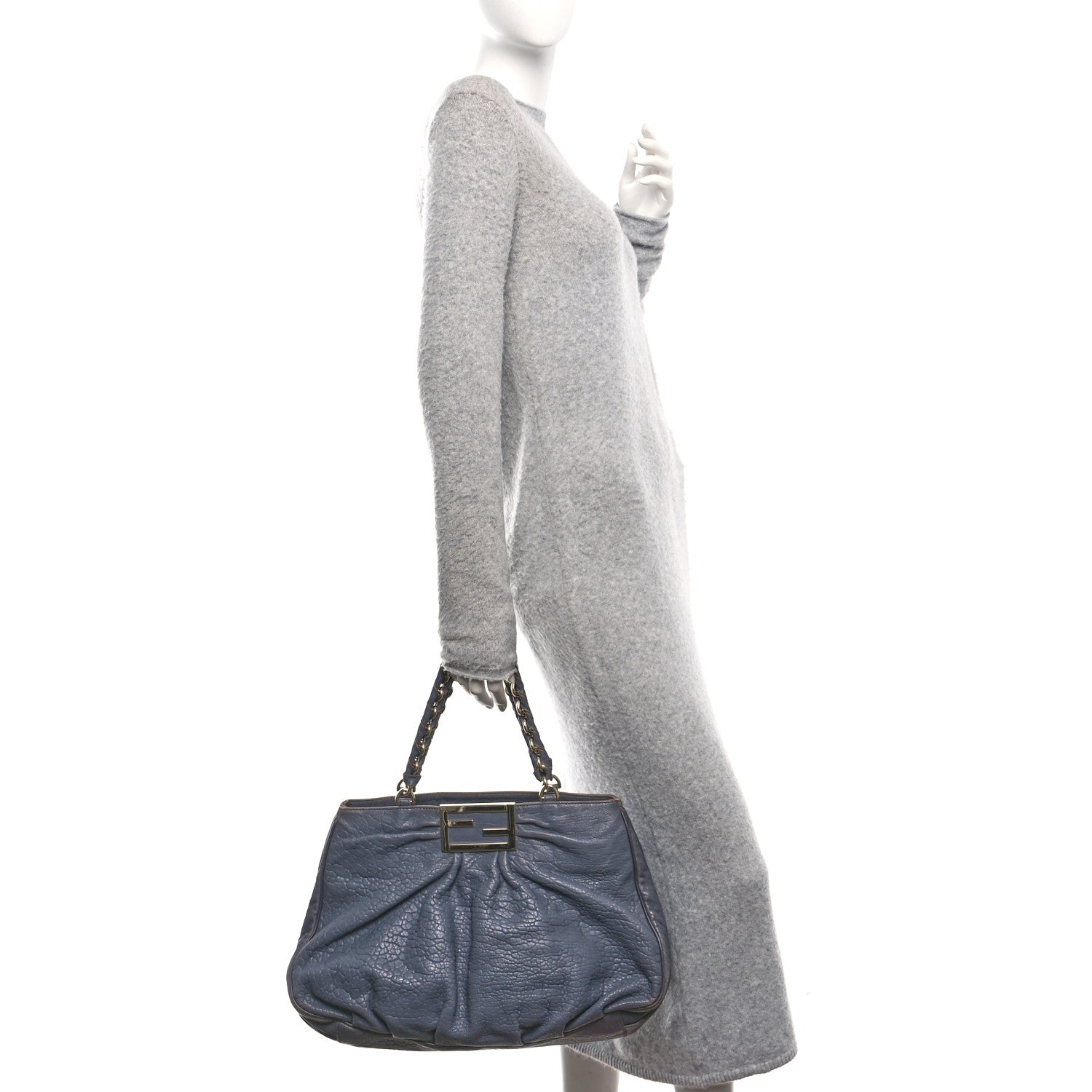 Crinkled Lambskin Mia Tote Blue