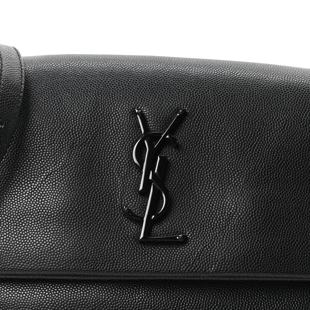 Grain De Poudre Medium West Hollywood Monogram Fold-Over Black