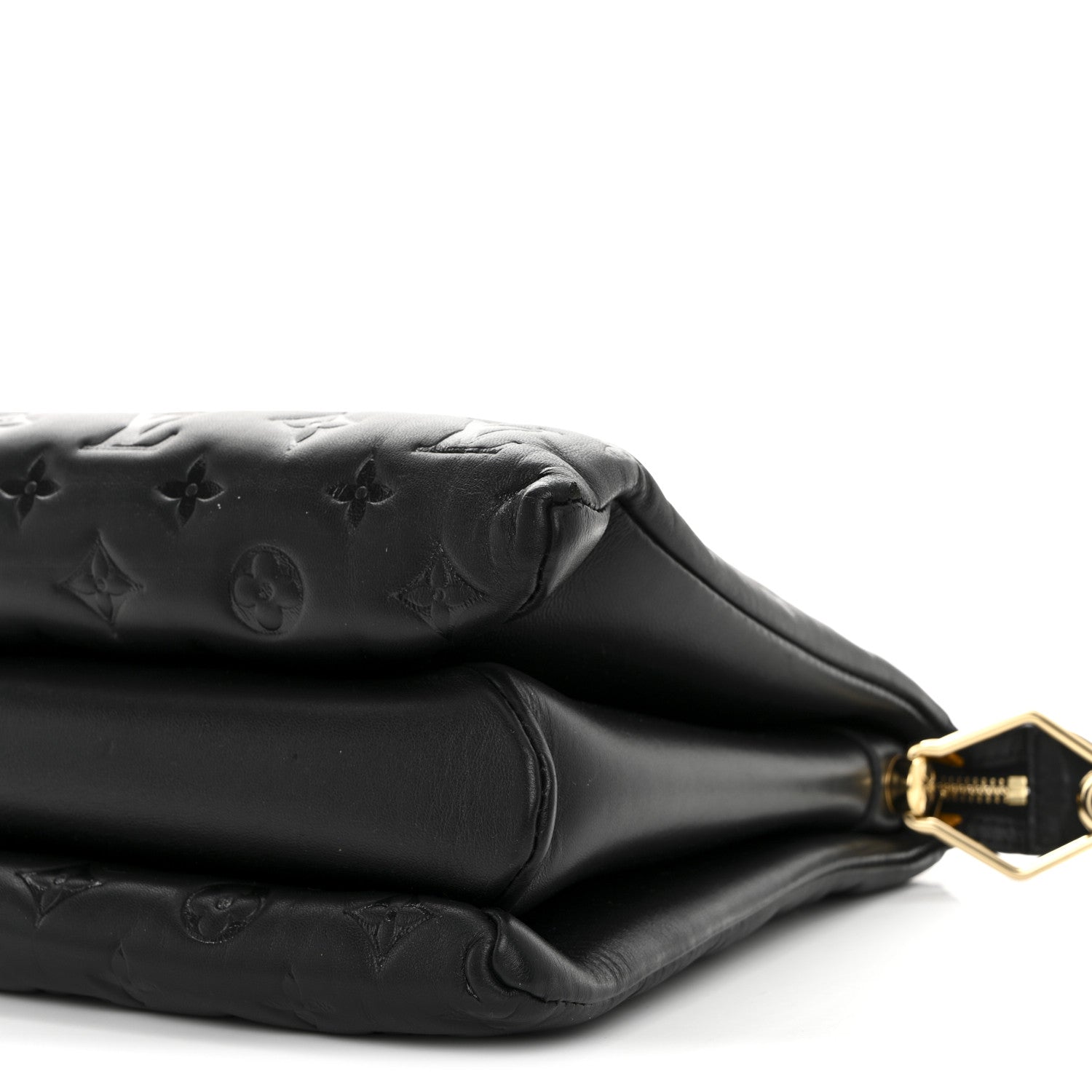 Lambskin Embossed Monogram Coussin MM Black