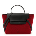 Felt Smooth Calfskin Mini Belt Bag Red