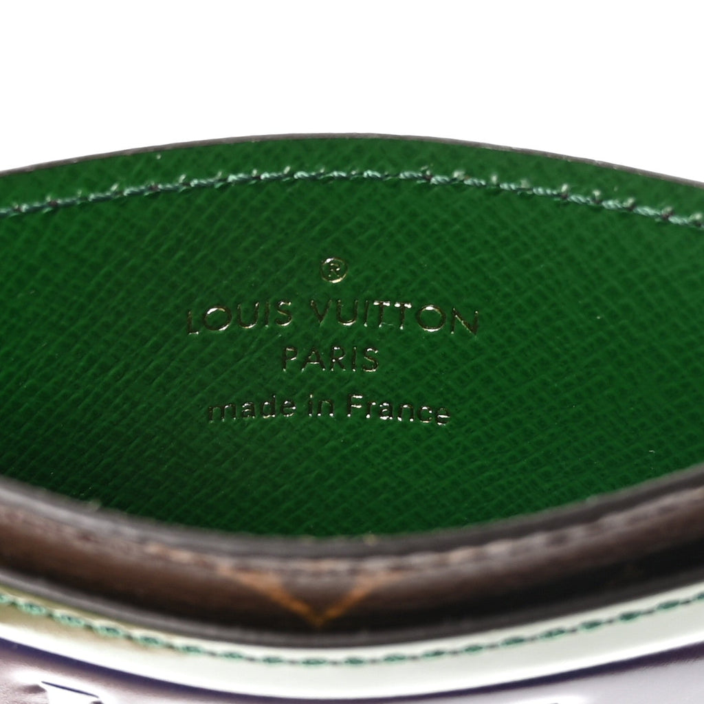 Monogram Calfskin Simple  Holder Blue Green