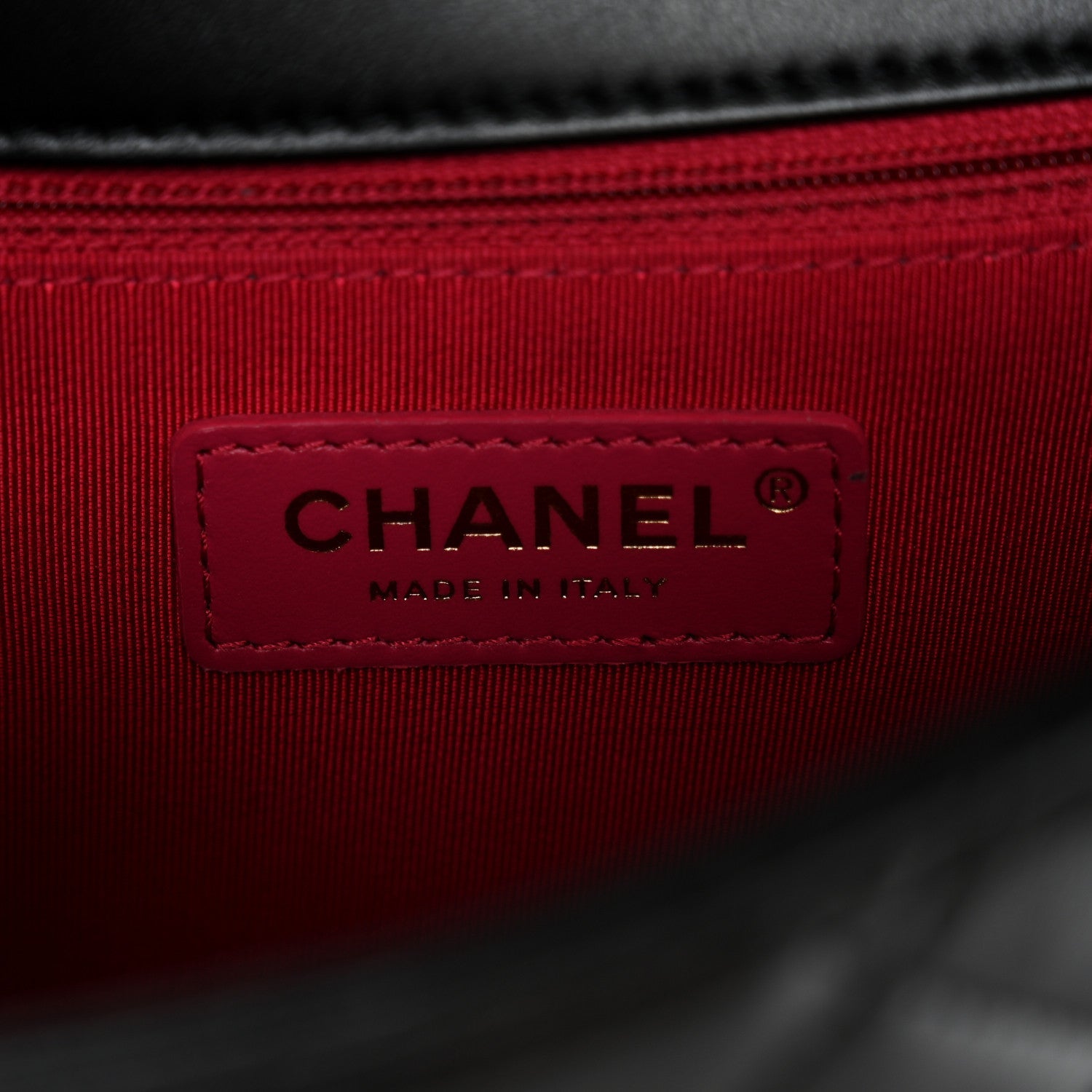 Shiny Lambskin Quilted Mini Flap Black