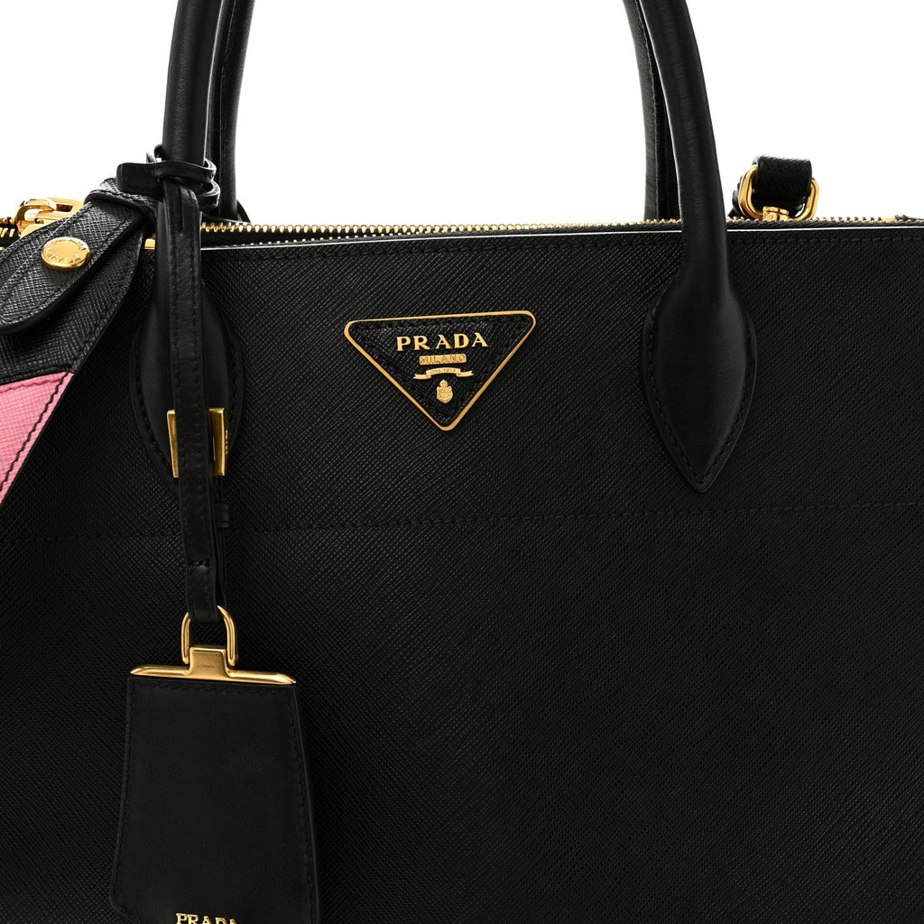 Saffiano Greche Greca Paradigme Bag Black Pink