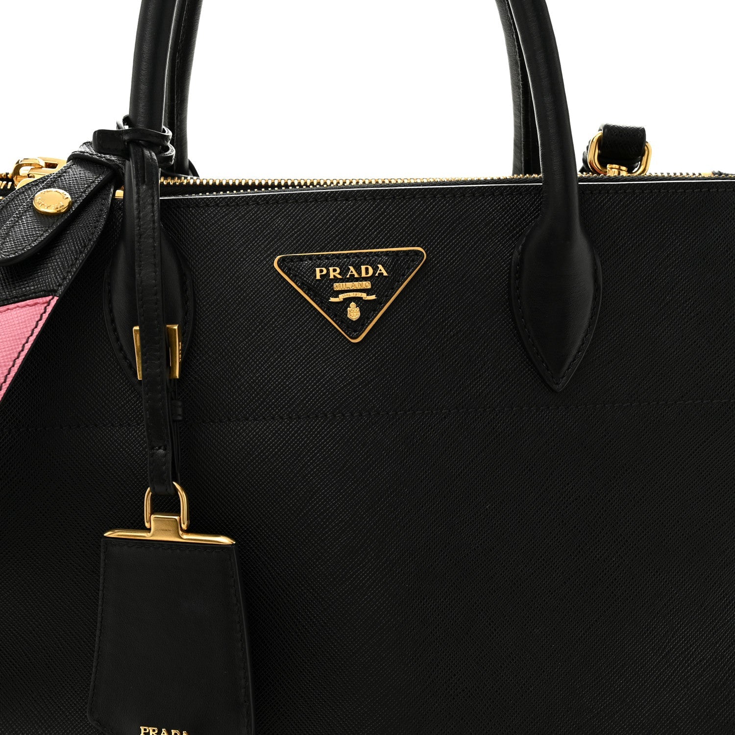 Saffiano Greche Greca Paradigme Bag Black Pink