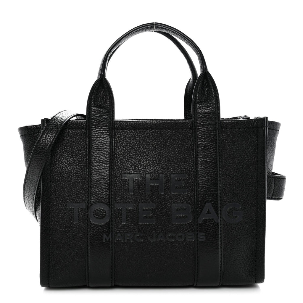 Grained Calfskin Small The Tote Bag Black