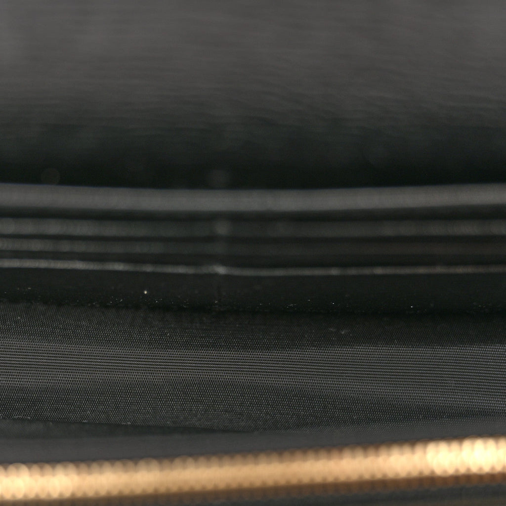 Textured Calfskin Script Logo Wallet On Chain Black