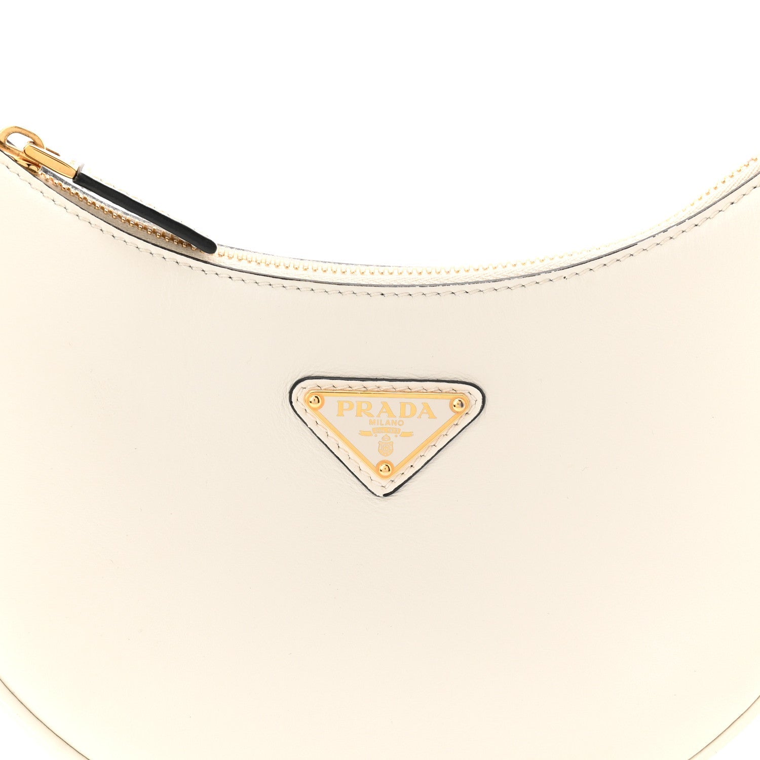 Soft Calfskin Small Arque Shoulder Bag White